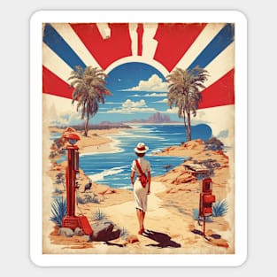 Australia Beach Vintage Travel Poster Tourism Art Sticker